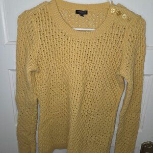 Talbots Petites Women's Open Knit Yellow Sweater - Sp